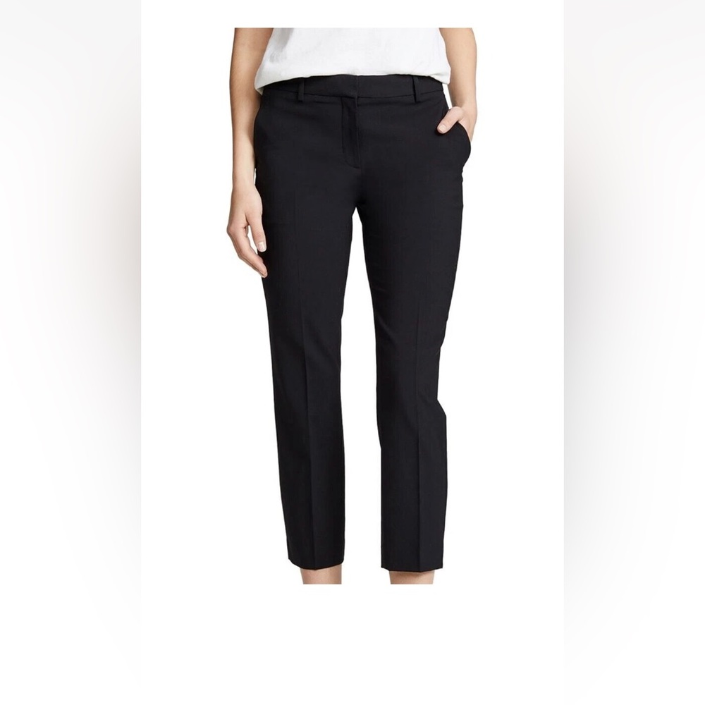 Theory Classic Crop Pant in Sevona Stretch Wool, Black, 4